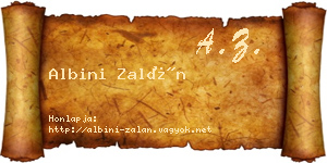 Albini Zalán névjegykártya